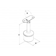 Adjustable Handrail Bracket for Tube 48.3mm x 2.0mm