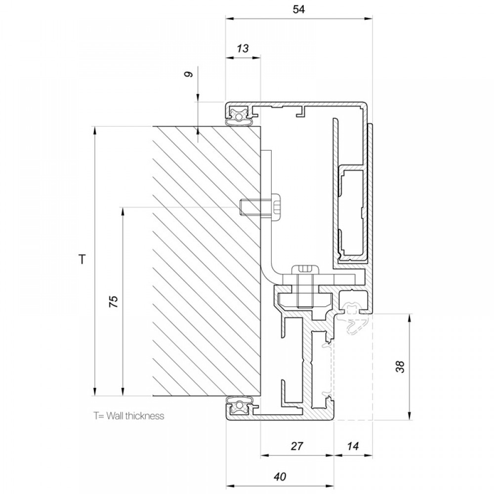 Adjustable fixing brackets for Stud To Glass Door Frame - SS