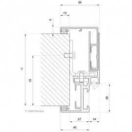 Adjustable fixing brackets for Stud To Glass Door Frame - SS