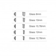 Set Of Gaskets For 10mm Glass For 26 x 28mm Track - Grey