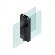 Double Glazed Partition To Door Frame Profile - Black