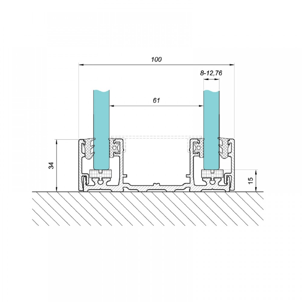 Double Glazed Base Profile - Black