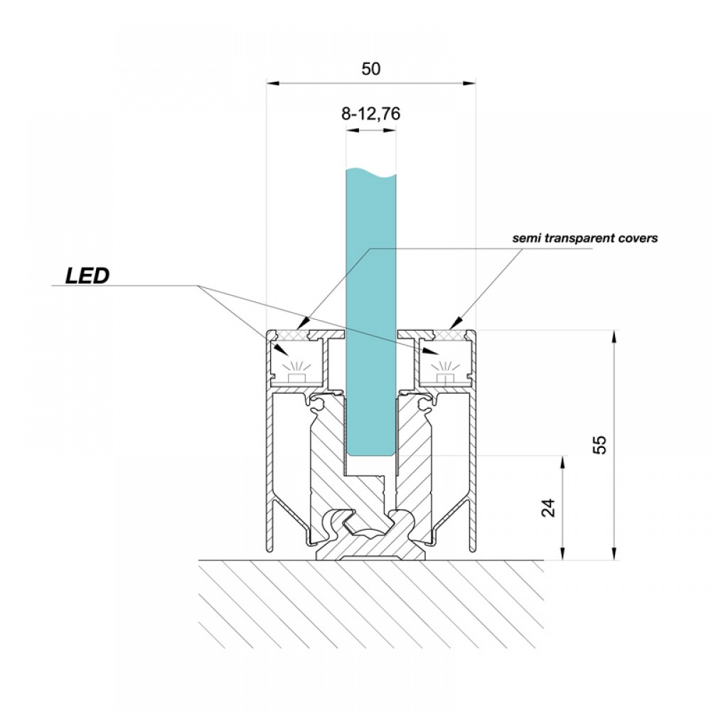 LED Track System With Full Covers - Black