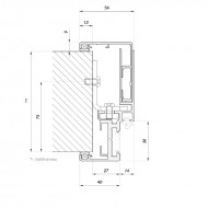 160 - 195mm Stud To Glass Door Frame - Anodised