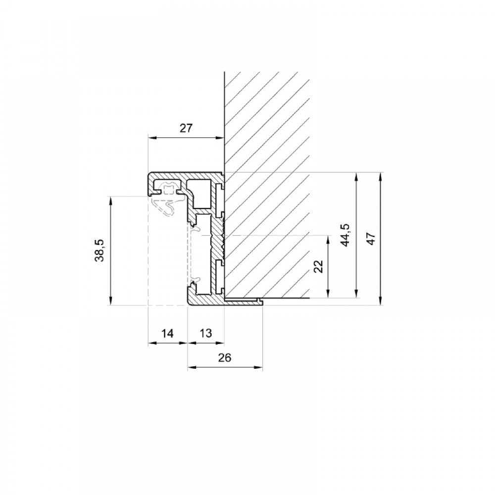 Z Type Door Frame - Anodised