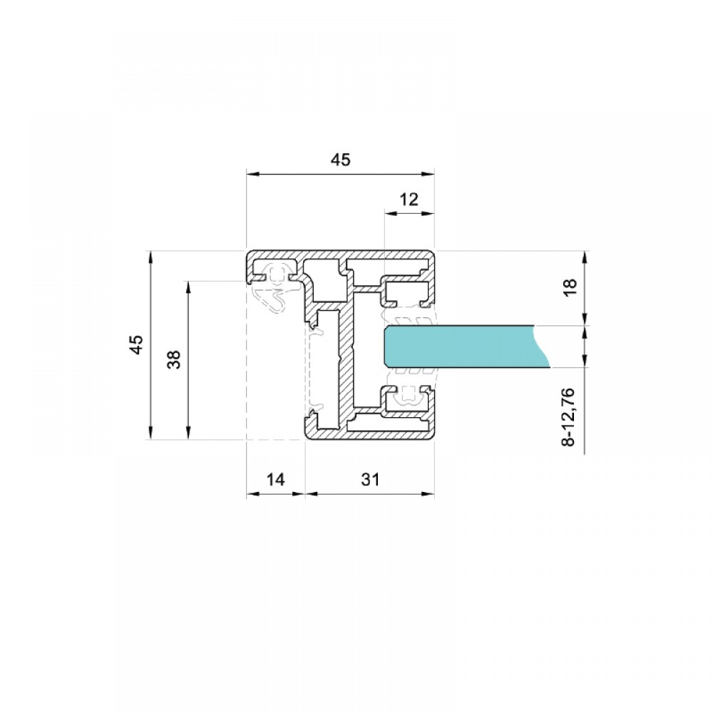 H Type Door Frame - Anodised