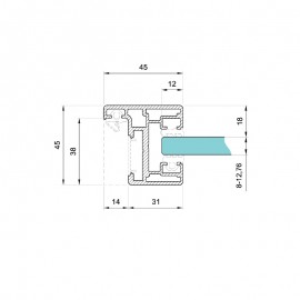 H Type Door Frame - Anodised