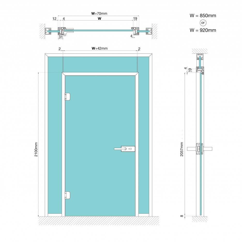 Dynamik 920mm X 2057mm Pre Cut Door Kit - Black