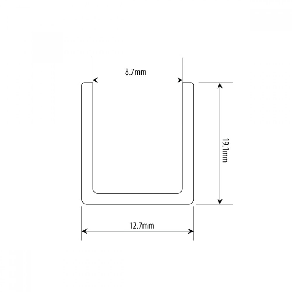 13mm Satin Gold U Channel For 8mm Thick Glass