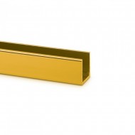 15 mm Polished Gold U Channel 10mm Glass