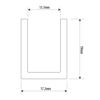 17 mm Antique Brass U Channel For 12mm Glass