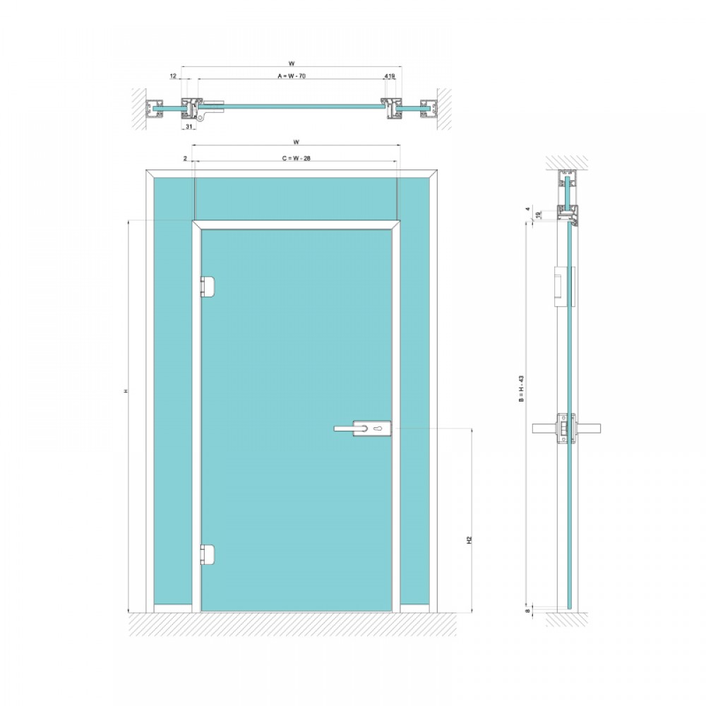 H Type Door Frame - Anodised