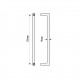 150mm Door Handle 19mm Square Tube  Brushed Stainless