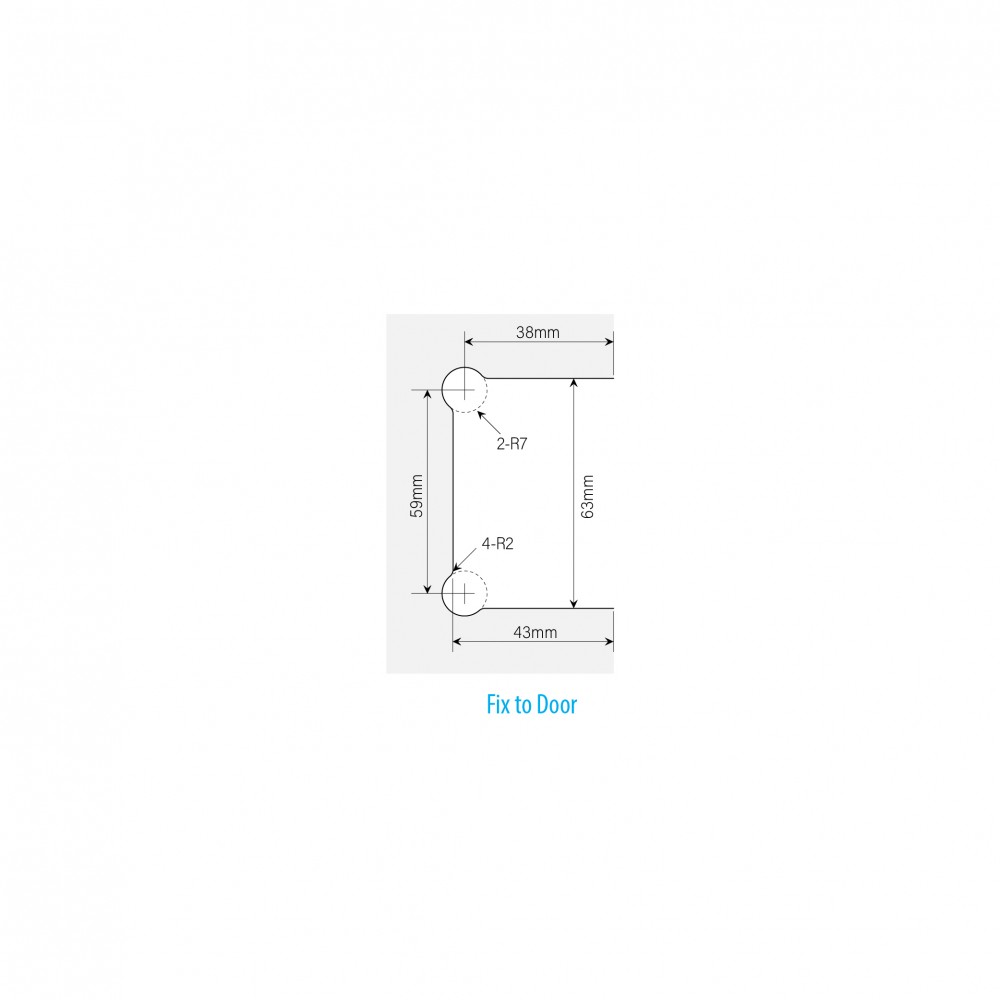 Amazon Range Wall To Glass Shower Hinge - Brushed Nickel