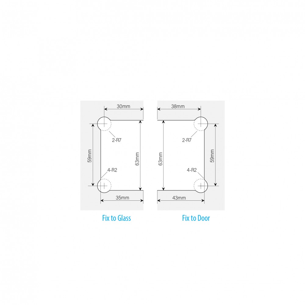 135 deg Amazon Glass 2 Glass Shower Hinge - Matt Black