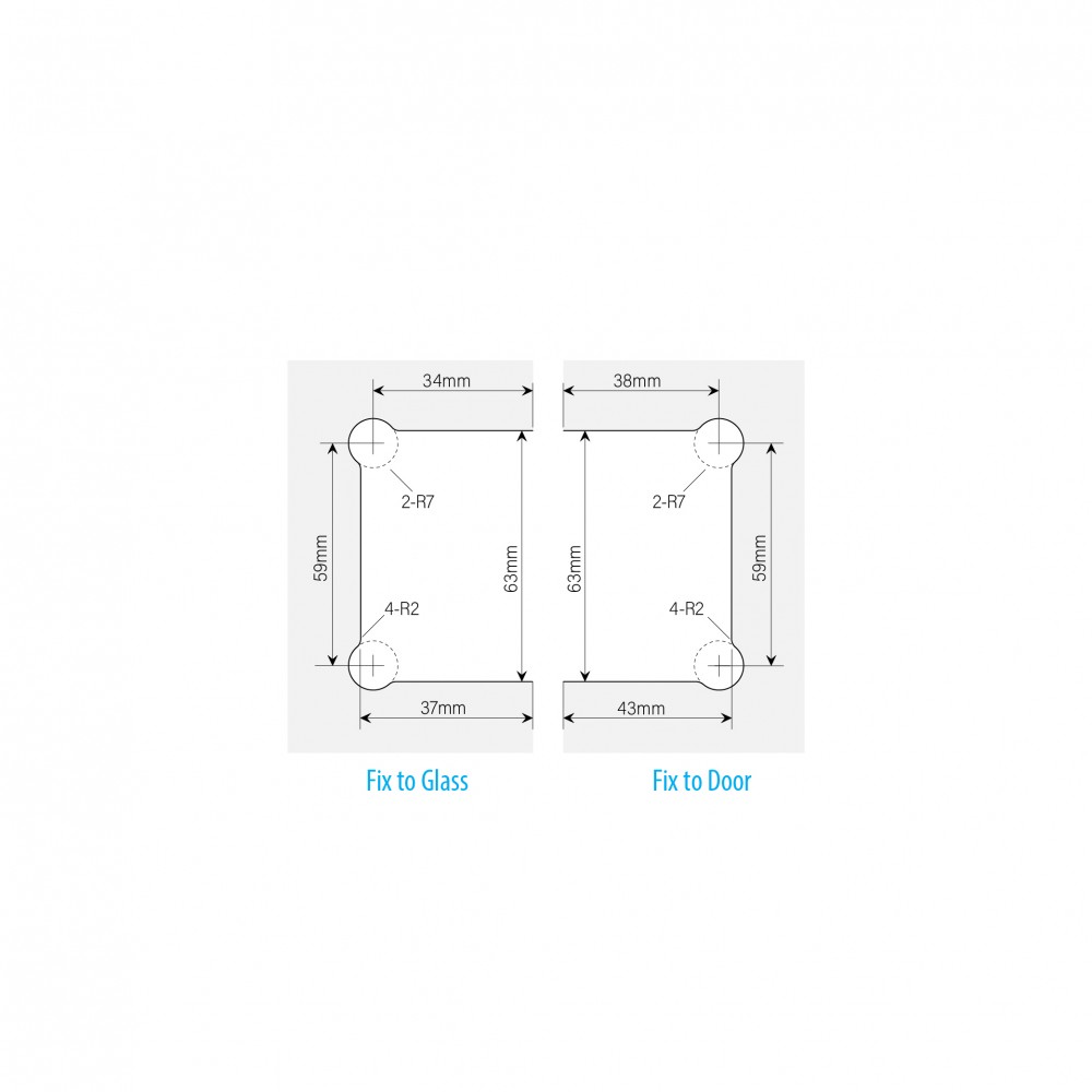 Amazon Range 180 Degree Glass To Glass Shower Hinge - PC