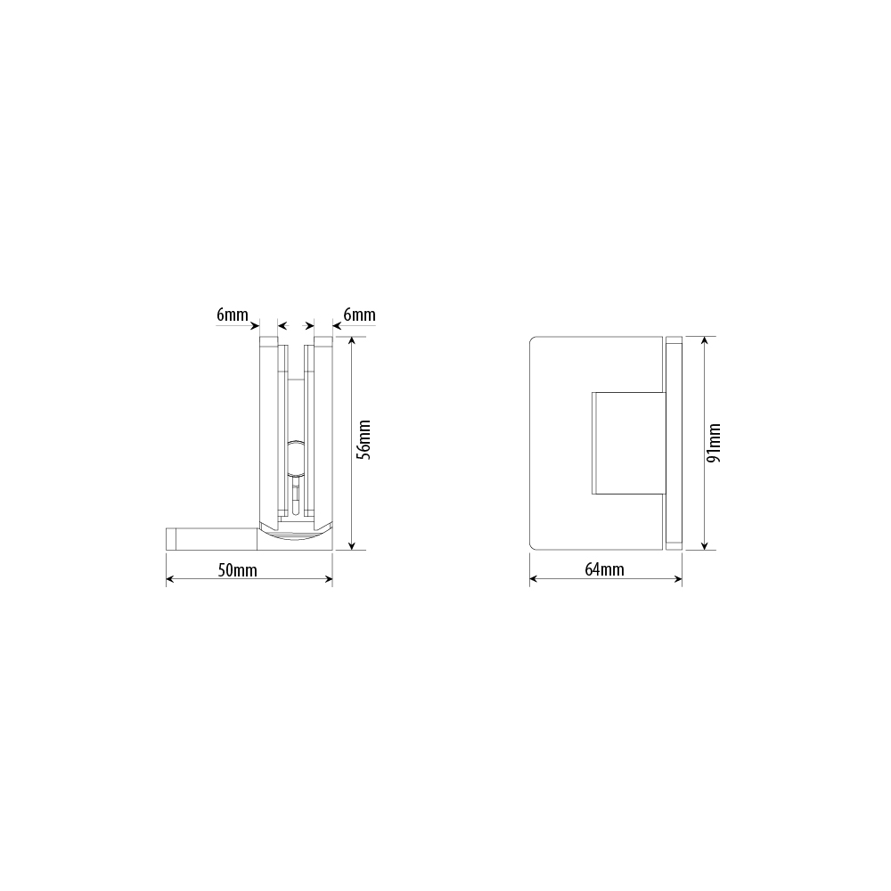 Amazon Range Offset Wall To Glass Shower Hinge - Brushed Nic