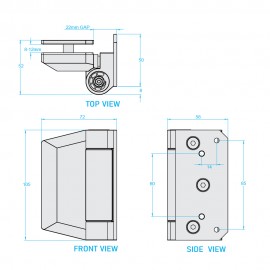 Glass to Wall Gate Hinge 8-12mm Glass - Black