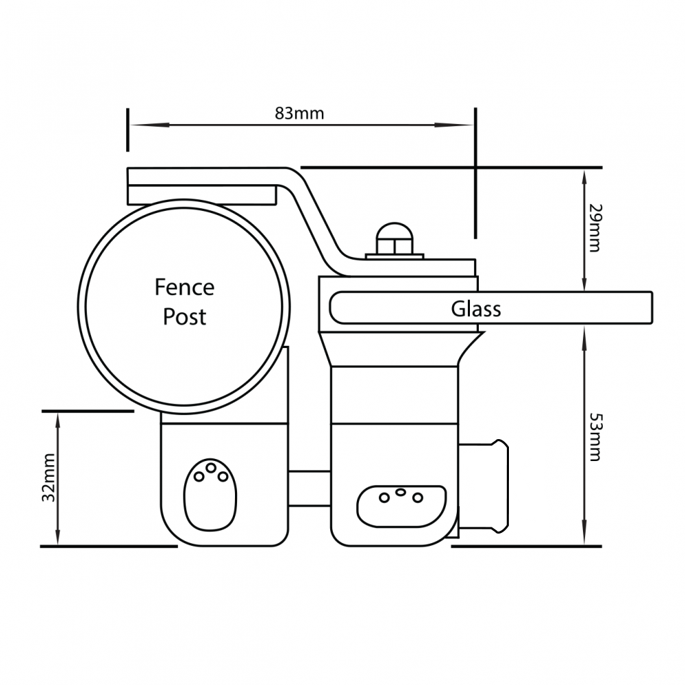 Lockable Glass Gate Magnetic Latch - 8-10mm Thick Glass