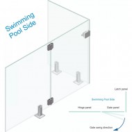 90 Degree Glass To Glass Latch Bracket - Black