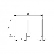 Alum. Sliding Track - Top - Non Flocked - 6-8mm Thick Glass