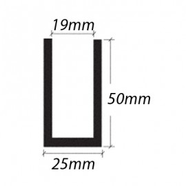 Dry Glazing U Channel 50x25x19 Groove Sat Alum