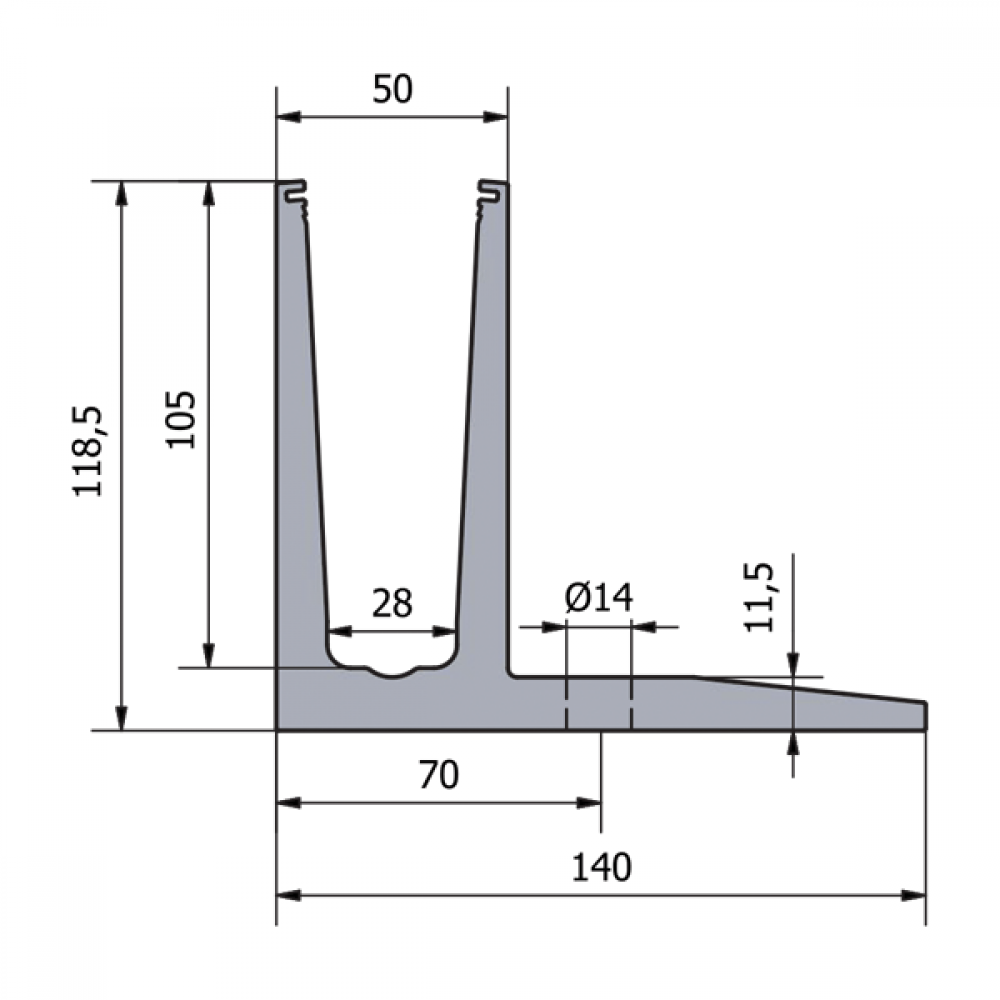 OnLevel 3010 F Type Top Mount Channel - 0.74kN