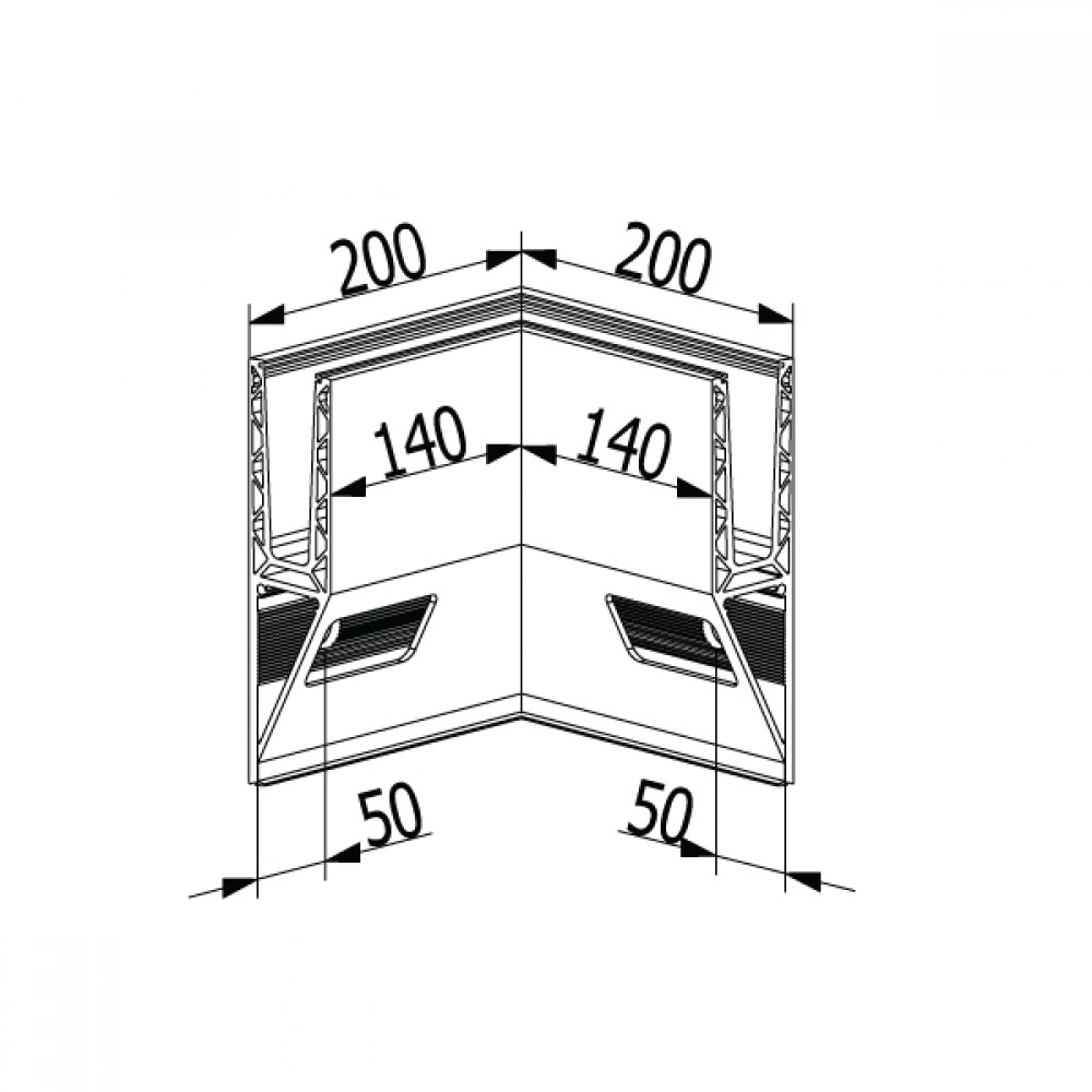 OnLevel 3021 Y Type Top Mount Internal Corner