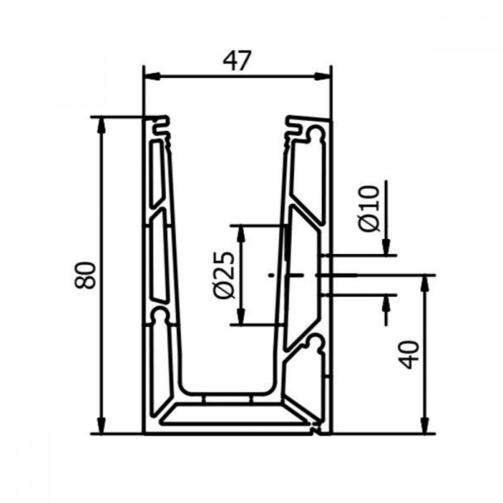 OnLevel 6501 Side Mount Parapet Wall Profile - Anodised Alum