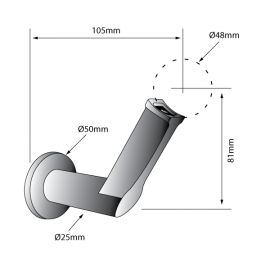 Wall To Handrail Bracket - 316SS - 48mm Handrail