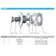 60mm Dia. Flat Head Fixed Bolt For 22 - 26mm Thick Glass (Ou