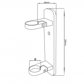 Rectangle Side Fix Baluster Bracket for Tube 48.3mm x 2.6mm