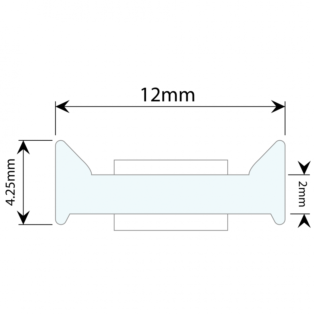 180 Degree - 12mm - Black Glass To Glass Abutment Joint