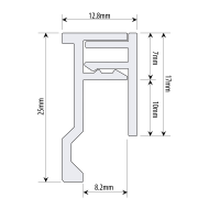 Snap On J Trim - Anodised Finish For 6mm Mirror - 3 Metre